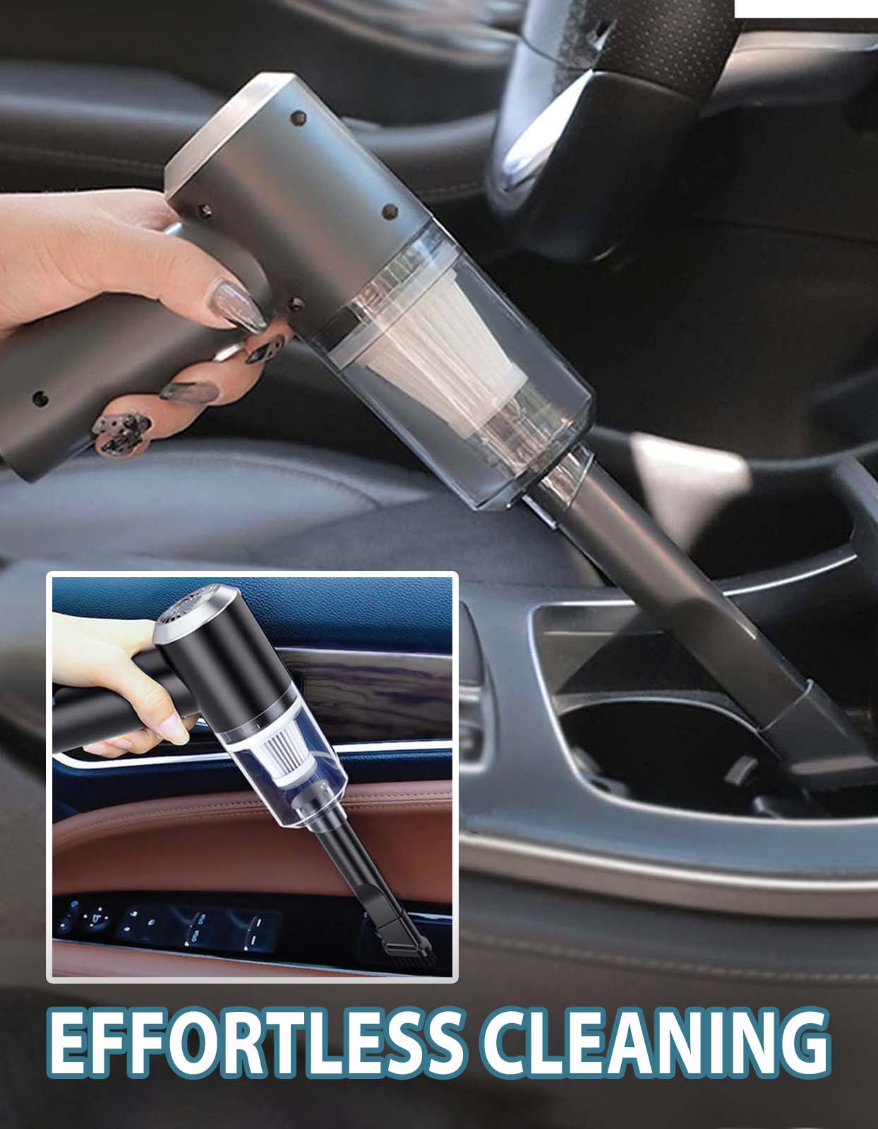 Powerful & Fully Wireless Car Vacuum Cleaner Air Blower (2 in 1)
